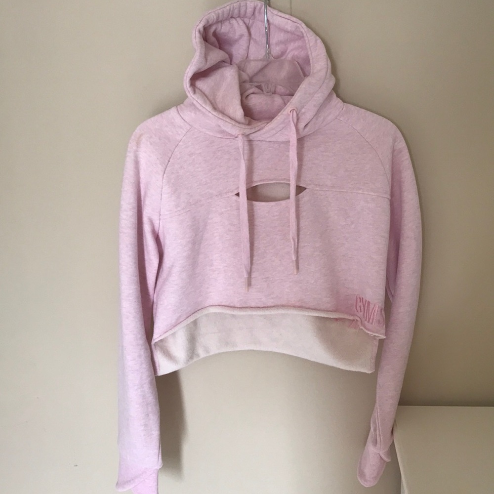 Gymshark raw edge cropped hoodie